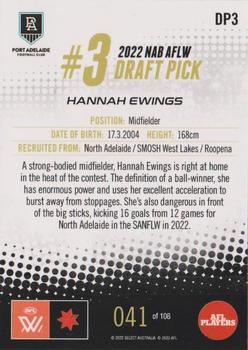 2022 Select AFLW Draft Picks #DP3 Hannah Ewings Back